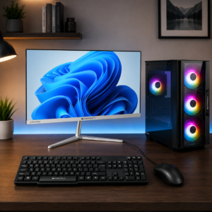 Gaming Ready Assembled Desktop PC Core i5 9th Gen | 16GB RAM | 256GB NVMe SSD + 500GB HDD | 4GB Graphics | Zebronics Gaming Cabinet | 22" Borderless Monitor